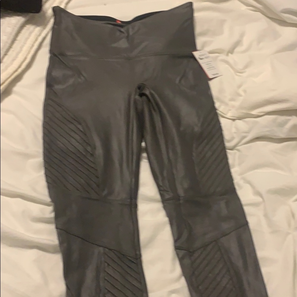 Spanx faux leather Moto Leggings